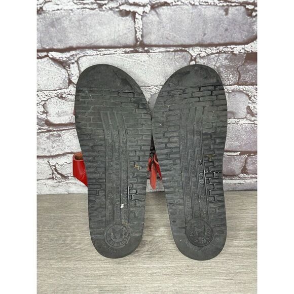 Mobils Mephisto Red Patent Leather Strap Cork Wedge Sandals Women’s 38EU/7.5M US - Picture 10 of 16